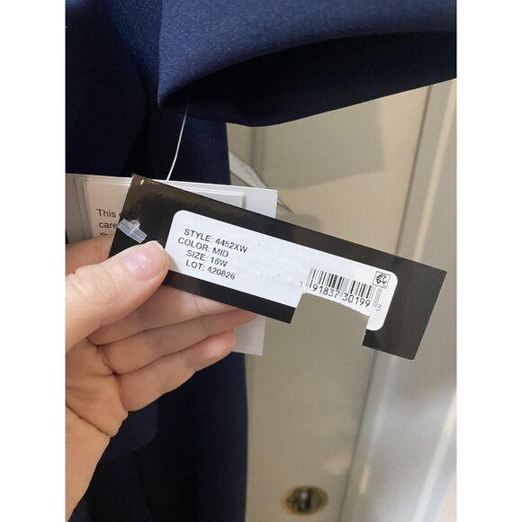 Xscape 4452XW Dress Womens 16W Blue Ruched Ruffle Maxi Formal Evening Gown - Picture 4 of 5